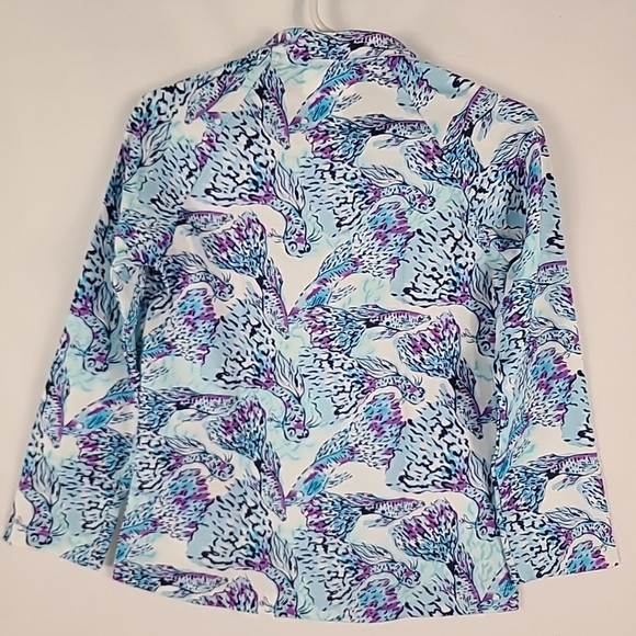 NWT 100% Authentic Vilebrequin Long Sleeve Rashguard Ginko Fish Blue Girls Sz 6 - Picture 5 of 5